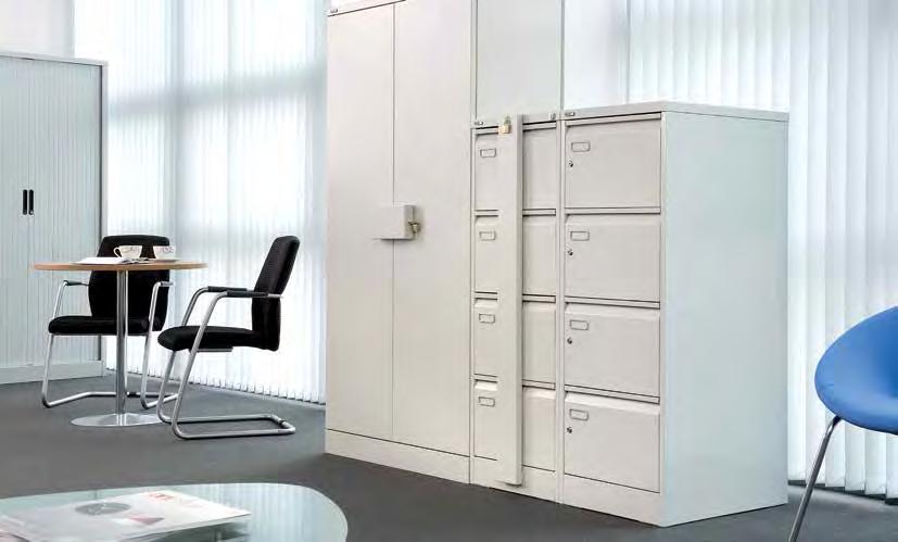 Security Filing abinets Extra security for 4 drawer filing. Extra enhancements are available in 2 formats, solid bar or individual locks.