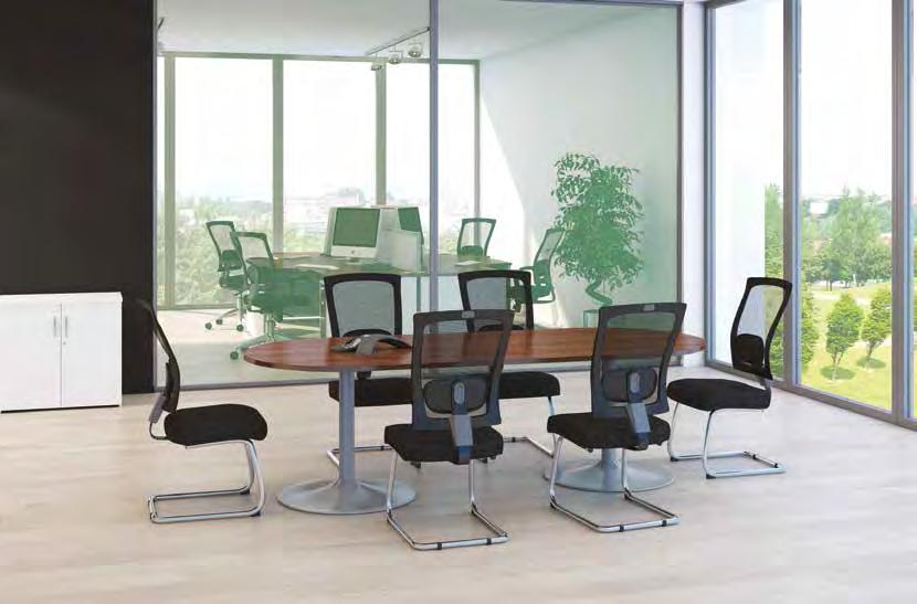 oardroom Trumpet base Overview modern solution for any boardroom this range of tables uses silver finished steel trumpet bases.