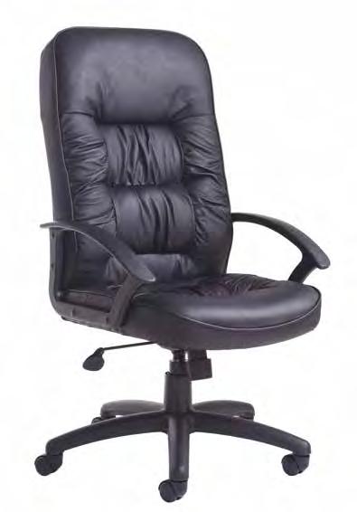 King Leather faced managers chair ode KNG300T1 escription High back chair 50mm easy glide castors