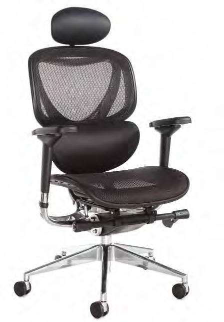 oron Mesh executive high back chair ode RN300K2 escription Mesh executive chair Multi function mesh executive chair Height adjustable headrest luminium