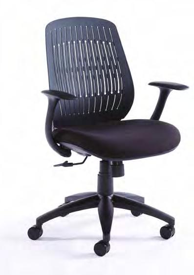Luna Flexible back operator chair ode LUN300T1 escription Mesh managers chair vailable in a lack & lue finish Flexi back eep padded seat Fixed