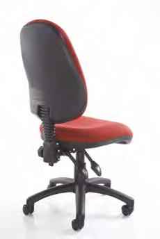 Vantage 100 Fabric operator chair hoice of fixed or adjustable arm Gas height adjustment Independent back rake adjustment Manual back height adjustment urable nylon