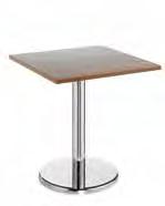 Pisa afé Tables Square top with round base OE ESRIPTION W H 7H Square tables 700 700 725 Square meeting / Leisure aluminium tables with chrome leg design vailable in eech (), Walnut