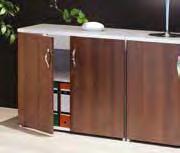 Walnut tops with White panel legs adds a modern style to the