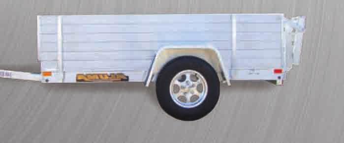 Flatbed Trailers - Single Axle 548 shown w/ 24" solid side rack, bifold tailgate