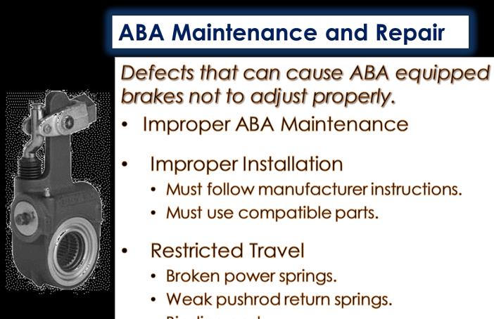 Brake Systems Facts about Automatic Brake Adjusters (ABAs) When dealing with self-adjusting brakes, there are a few things to keep in mind that differ