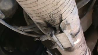 Leaks - The entire exhaust system should be checked for obvious leaks or signs of leaks such as soot or carbon deposits around connections. There can be no leaks anywhere below or forward of the cab.