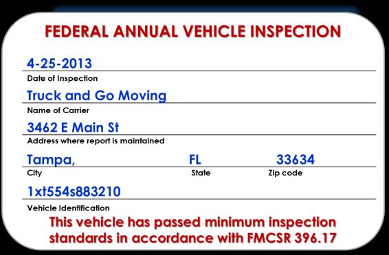 Inspection Reports Periodic Inspection Reports 396.