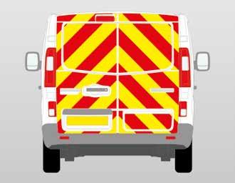 Trafic - Safety Chevrons 01 H1 Full Rear (Standard Height Chevron) Flooded
