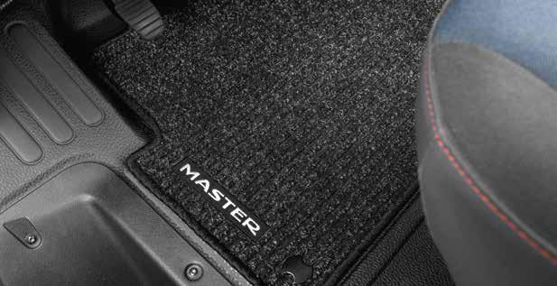 Master - Protection Mats 01 Textile floor mats Compatible with the vehicle s original fittings. Made to measure.