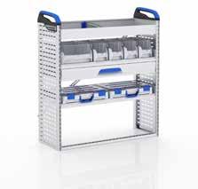dividers 1 shelf tray with 2 T boxxes 1 base plinth with integrated Prosafe Width 1004mm Depth 382mm Height 1289mm Weight 37.27kg To be ordered on AOL 04 Off side Basic block.
