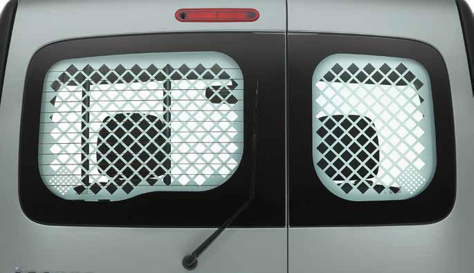 Body 01 Rear Window Protection Grille (right-hand side) Tailor made: coated steel. Fixed with rivets.