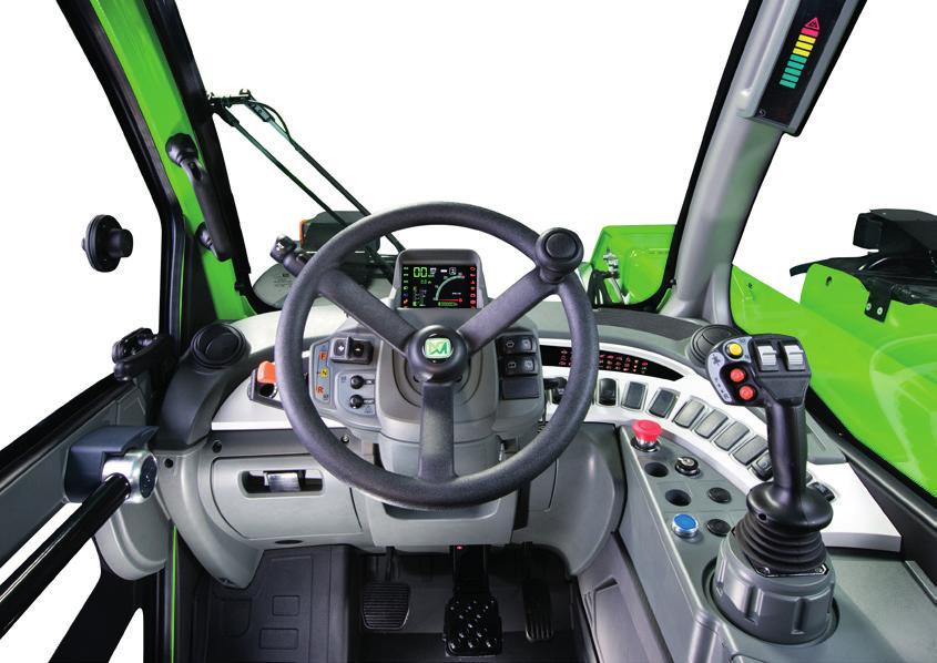 4 Standard cab Largest cab in the category 1. Joystick with reverse shuttle (duplicated on steering wheel): ergonomic and easy to use. 2.