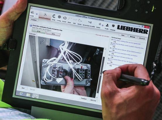 Access directly to the latest technical documentation Instant response More than a diagnostic tool, the Liebherr Troubleshoot Advisor offers a complete guide of product descriptions from which users