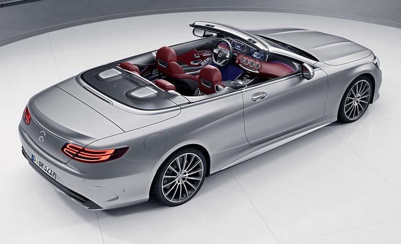 What s New for MY17 Models Available S 550 Cabriolet SoP 04/2016 S 63 AMG 4MATIC Cabriolet SoP 04/2016 S 65 AMG Cabriolet SoP 08/2016 Overview: The new S-Class Cabriolet extends the S-Class family: