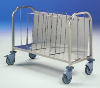 PREMIER WARE WASH TROLLEYS Ware Wash Plate Carts one piece back and base g Stainless 25x25mm box section frame g Stainless wire dividers Dimensions Small model =