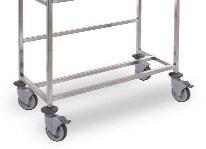 Push / pull handles, bumpers fitted as standard Dishwash Basket Drip Dry Trolley 25x25 tube frame construction g One piece formed sides 3 tier = 24 rack 2 tier =