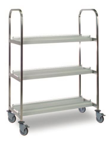 Features g Racks stored at inclined position to facilitate drip draining g Rear restraining bars to prevent racks from toppling g Optimises storage of racks
