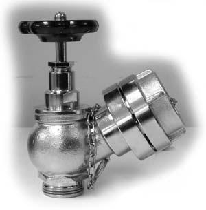 777 Hose valve, connection 30 degree up angle 1 1/4 diameter With brass Storz coupling N=52 Comes