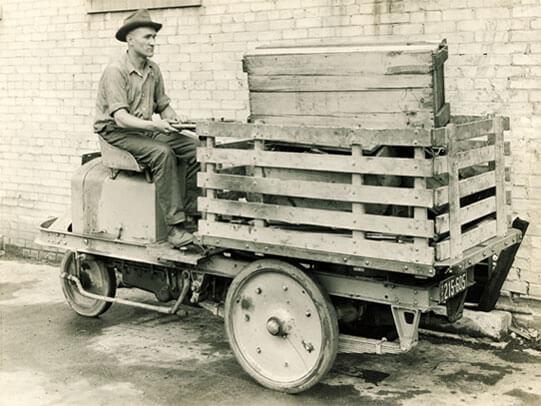 CLARK HISTORY 1917 The first Tructractor is built in Buchanan, Michigan by employees of the CLARK Equipment Company. The Tructractor was the world's first internal combustion-powered industrial truck.
