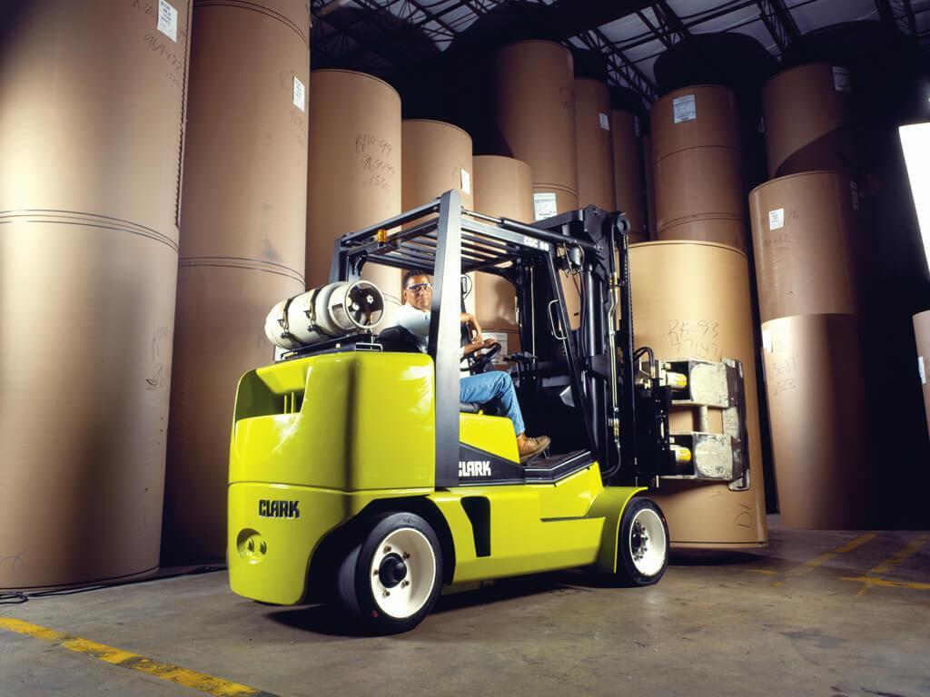 1994 The Genesis model line of four wheel internal combustion cushion and pneumatic-tire fork lifts is introduced.