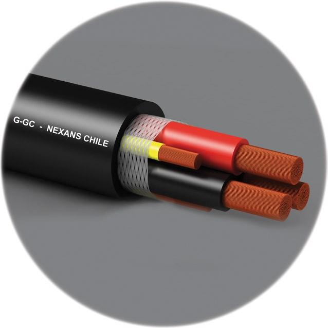 Final jacket constituted by an extra. resistance to strenght chemical agents, G - GC Cable Specially designed to feed electrical front loader, perfectly supporting constant rolled and unrolled.