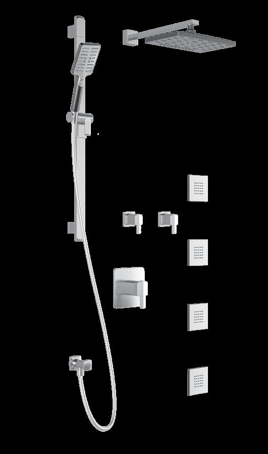 GRAFIK TM BF1356-XXX-200 PREMIA : T375 Thermostatic Shower System Components included BF1397-XXX: Rainhead with 90 wall arm (2 direct positions and 1 shared position) 103579-XXX: 2-jet handshower (2