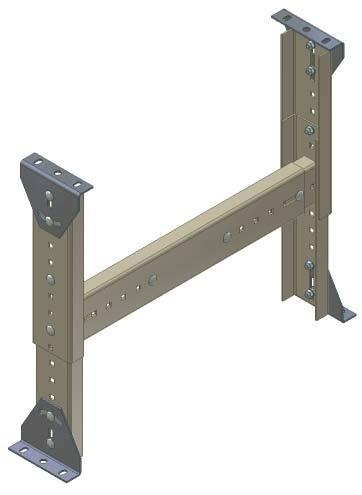 H Style Floor Support Assembly Low profile conveyors utilized short individual floor mounted support assemblies,