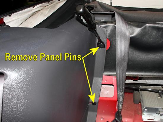 Now that the rear seat is out of the way, all of the trim panel pins can be