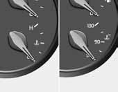 Značilnosti vašega vozila Tip A Tip B POZOR Če se kazalec merilnika premakne nad običajno območje proti položaju»130/h«, to pomeni, da se bo motor zaradi pregrevanja lahko poškodoval.