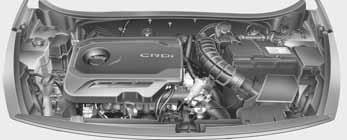 Vaše vozilo na prvi pogled Dizelski motor (1,1L) Dizelski motor (1,4L) 1. Posoda hladilne tekočine motorja...7-36 2. Pokrovček hladilnika.