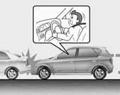 Varnostne značilnosti vašega vozila OVQ036018N Čeprav so sprednje zračne blazine (voznikova in sopotnikova zračna blazina) narejene, da se napihnejo samo pri čelnem trku, se lahko napihnejo tudi ob