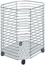 02.194 MOBILE BASKET WITH TWIN CASTORS Plastic high-grade twin castors with chrome-plated polished wire frame