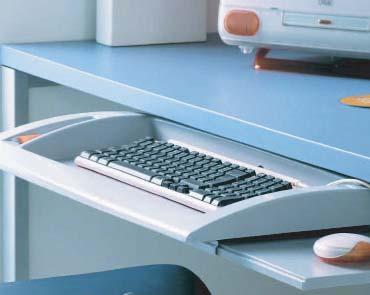 308 Grey 429.57.504 KEYBOARD AND MOUSE TRAY Includes keyboard tray, housing brackets, keyboard tray slides and mouse tray with slides Finish Galvanised steel and grey plastic 632.68.