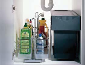262 1 x Basket without handle 1 x Swivel basket Pleasant cleaning. All detergents in one pull-out.
