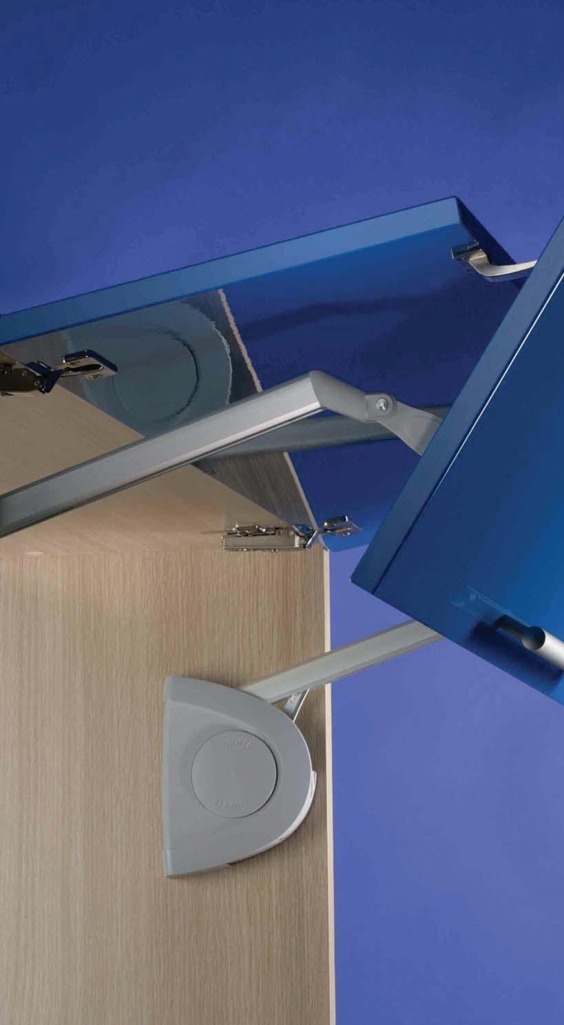 SENSO DOUBLE FLAP LIFT UP FITTING Finish: Fitting steel, aluminium. Cover cap: Plastic Excludes doors, mechanism only For timber and aluminium doors Flap height 550 (540-580) mm Flap weight kg 3.0-6.