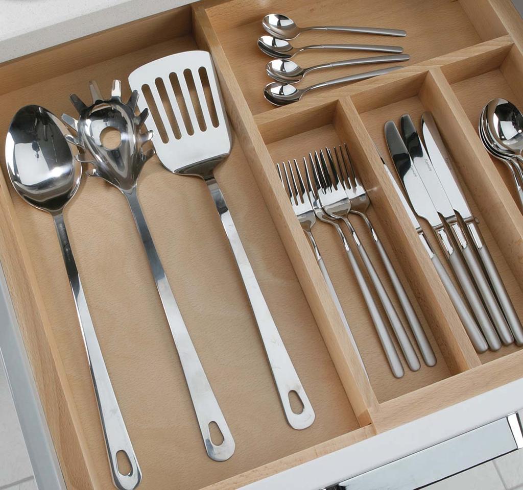 SOLID EUROPEAN BEECH CUTLERY INSERT Insert has two layers - bottom layer slides out to fit drawer