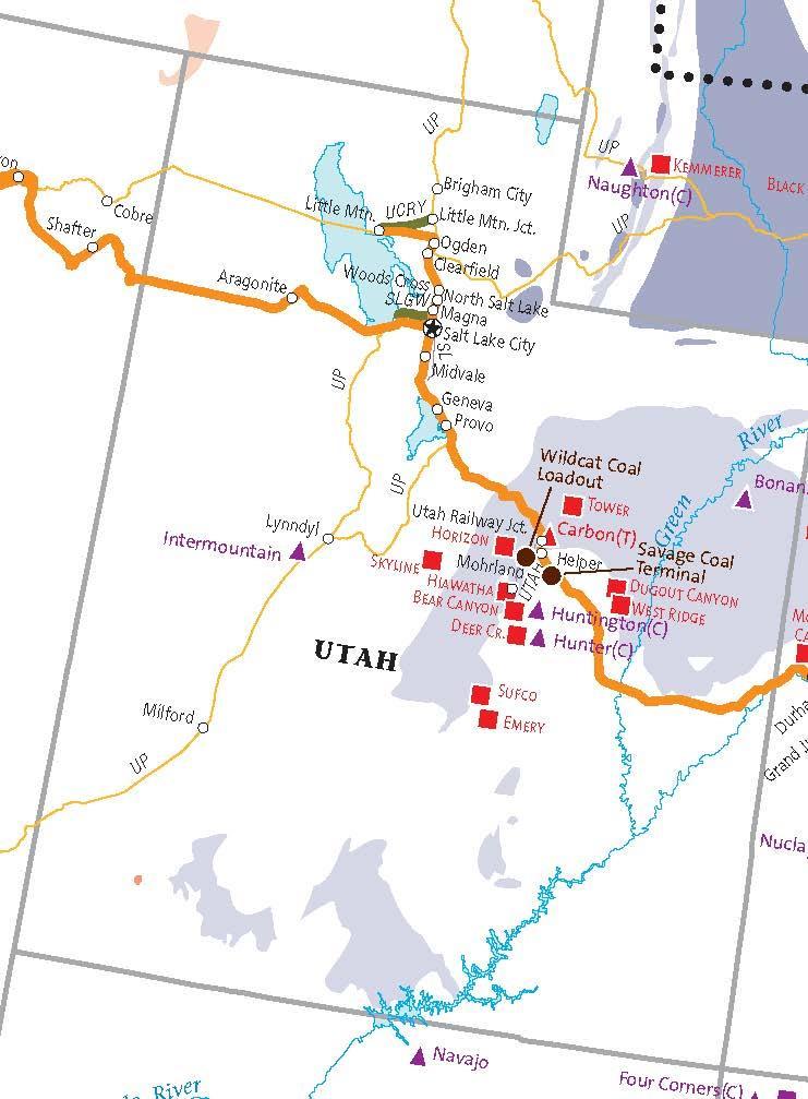 UTAH BNSF Railway has access to Utah coal mines through Utah Railway, a connecting carrier.