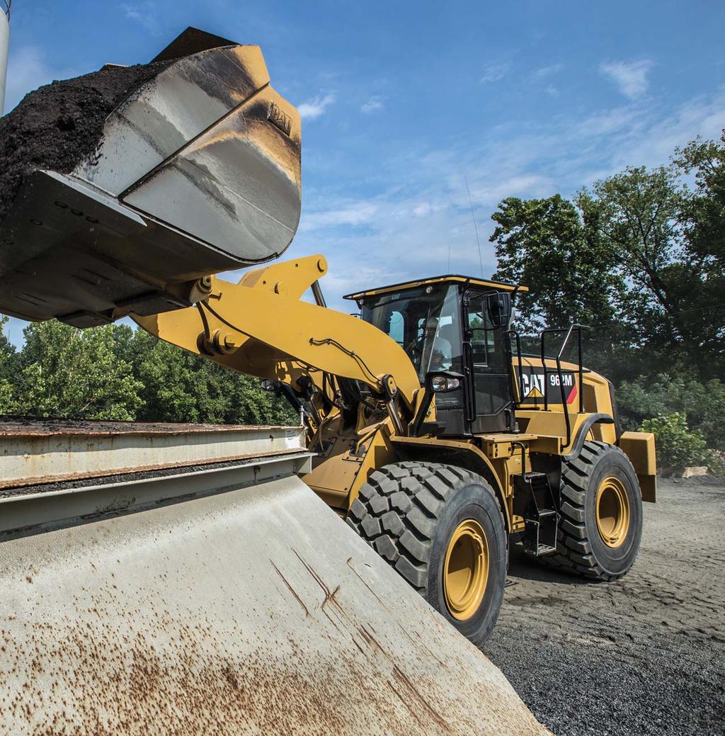 The 950M and 962M Wheel Loaders have a Stage IV ACERT engine equipped with a combination of proven electronic, fuel, air and aftertreatment components.