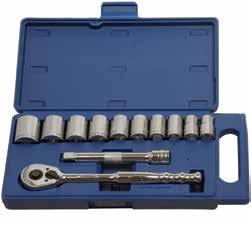 sockets and drive tools 12 Piece 1/2" Drive Socket and Drive Tool Set 12 Point Compact Case Tool Set, SAE 50667 12 Piece 1/2" Drive Socket and Drive Tool Set 1/2" Drive Tools: 32001 9 7 8" Pear Head