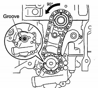 9 of 25 NOTICE: Be careful not to damage the contact surfaces of timing chain cover, cylinder block and cylinder head. 30.