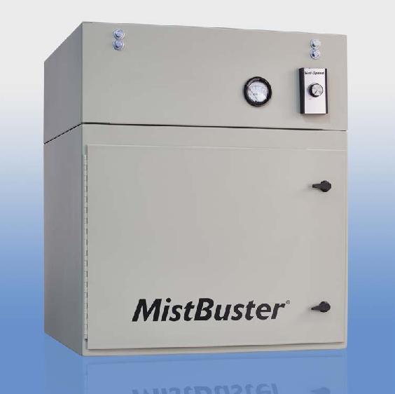 Source Collection MistBuster Infinity A media-based air filtration system for the collection and removal of mist, smoke and metal particles produced by machine tool operations. The system uses 58 sq.