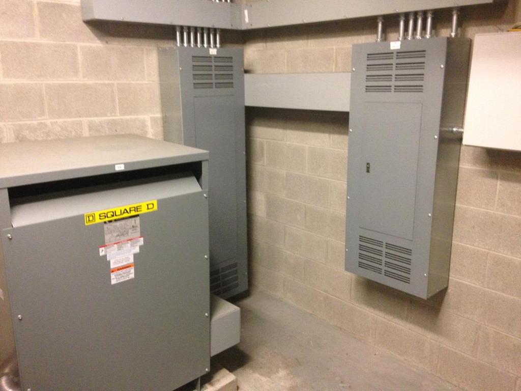 Infrastructure Upgrades Service Panel 1 Bus Service Panel 2 Comm Panel 50kVA Transformer upgraded to 225 kva Main breaker upgraded to 600 Amp 480/208 Volt
