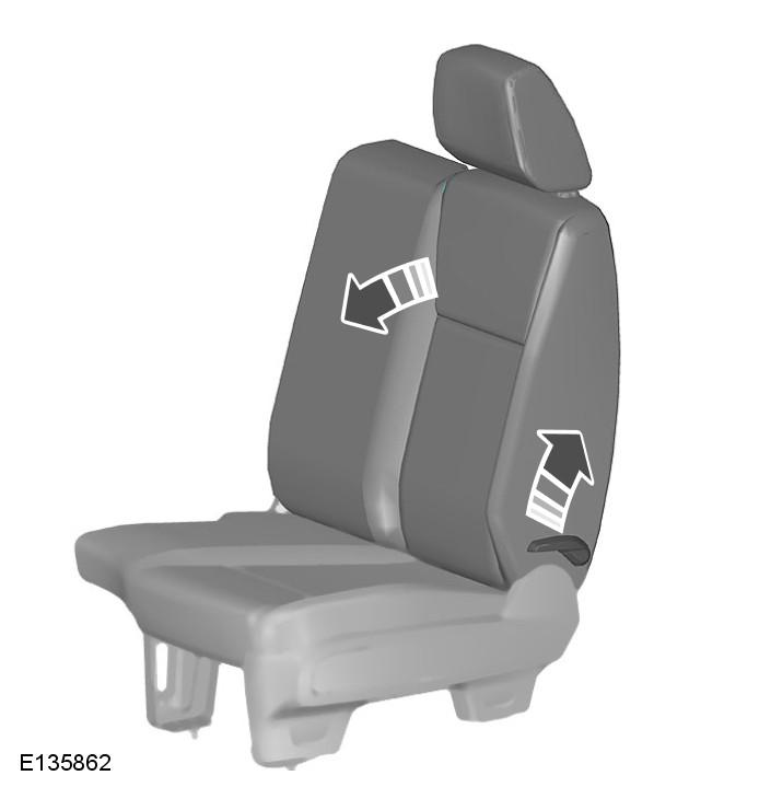 If the front passenger seat has been moved forwards, rock the seat backwards and forwards