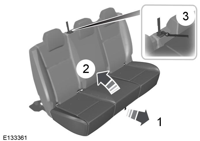 REAR SEATS Folding the rear seat cushion Stretch cab Double cab Adjust the head restraint so that the