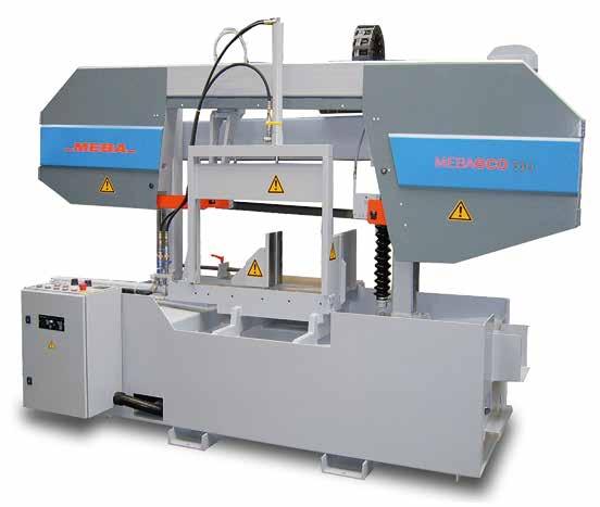 Two columnguided saw Frequency regulated AC-drive 15-150 m/min, stepless Double vice (as