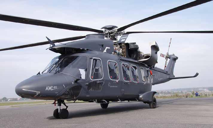 AW149 CHARACTERISTICS Dimensions Overall length (1) 17.60 m 57 ft 9 in Overall height (1) 5.06 m 16 ft 7 in Rotor diameter 14.