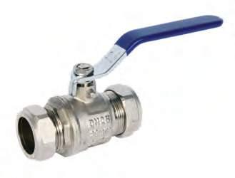 Valves / Isolation Valves 15-54mm SIZE Compression CNNECTIN IESEL IL W WATER Brass Compression Ball Valve Nickel-plated full bore brass lever ball valve designed for starting/ shutting off flow