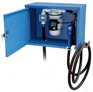AdBlue Pumps \ Pumps AB ABLUE Suzzara Blue Wall Box Self priming AC membrane pump in a steel locking box A complete AdBlue dispensing kit for wall mounting Automatic nozzle c/w holster secured inside
