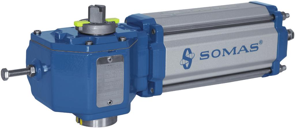 on/off applications. The type A pneumatic actuators are specifically made to fit the SOMAS range of valves. They can also be used with most 90 rotary valves.